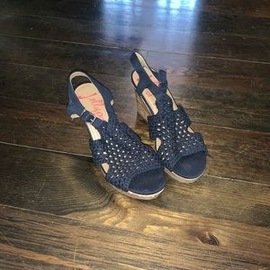 Navy blue wedges